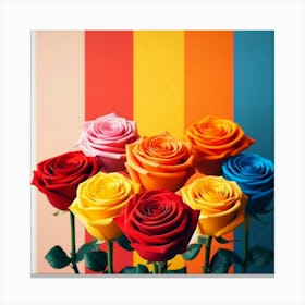 Rainbow Roses 1 Canvas Print