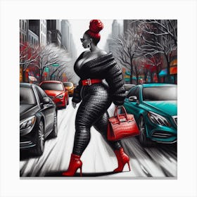 Woman In Red Canvas Print