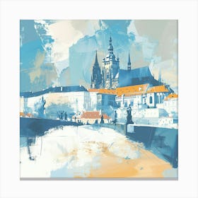 A Prague Castle Expressive Strokes Illustration 1720468544 3 Canvas Print