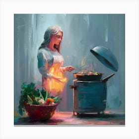 Woman Cooking 1 Canvas Print