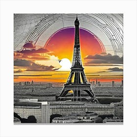 Sunset In Paris 15 Canvas Print