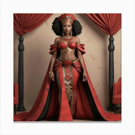 Pikaso Texttoimage Beautiful Africanpowerful Queen Warrior Dressed In (3) Canvas Print