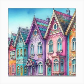 Colorful Houses 1 Canvas Print