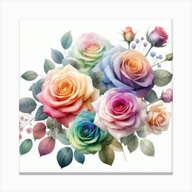 Rainbow roses 2 Canvas Print