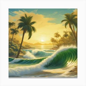 Sunset On The Beach Canvas Print