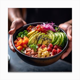 Asian Salad Bowl Canvas Print