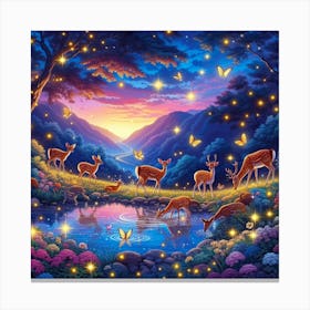 Deer In The Forest Canvas Print