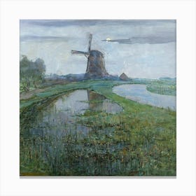 Windmill In The Dutch Countryside Canvas Print