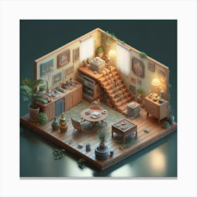 Isometric Art, house deream 3d 3 Canvas Print