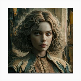 Girl With Curly Hair Canvas Print