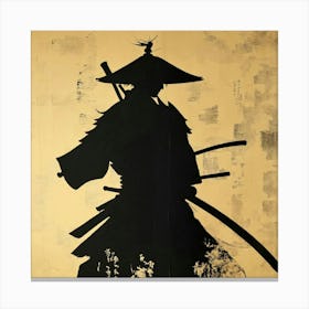 Dadaism Art, Silhouette of a Japanese samurai 1 Canvas Print