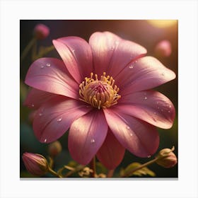 Pink Dahlia Flower Canvas Print