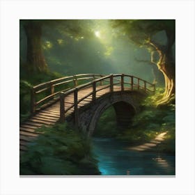 Bridge In the Woods 2 Canvas Print