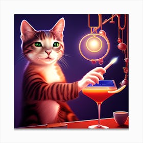 Cat Bartender 1 Canvas Print