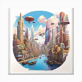 Futuristic City Print Canvas Print