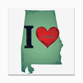 I Love Alabama Canvas Print