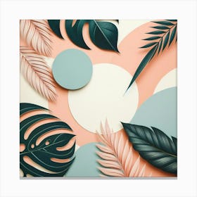 Aesthetic style, Abstraction with tropical leaf 13 Canvas Print