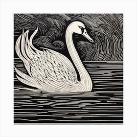 Swan in black and white Canvas Print