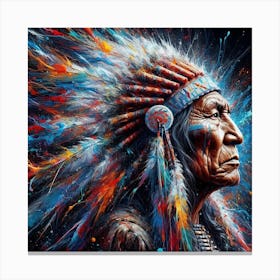 Native American Chief Sitting Bull Portrait Canvas Print