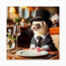 Ferret In A Suit 2 Canvas Print