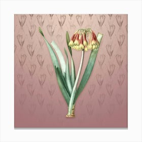 Vintage Knysna Lily Botanical on Dusty Pink Pattern n.0999 Canvas Print