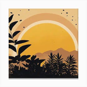 Sunset In The Jungle Canvas Print