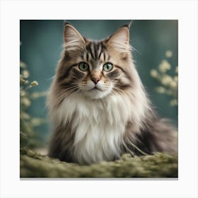 Portrait Of A Coon Cat Canvas Print