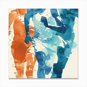 Watercolor Runners Canvas Print