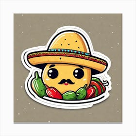 Mexican Sticker 6 Canvas Print