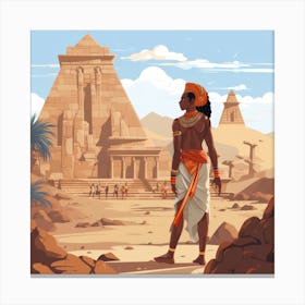 Egyptian Woman In The Desert Canvas Print