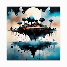 Dreamlike Landscape Filled With Floating Islands Canvas Print