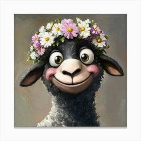 Sheep With Flowers Lienzos