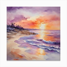 Sunset On The Beach Canvas Print