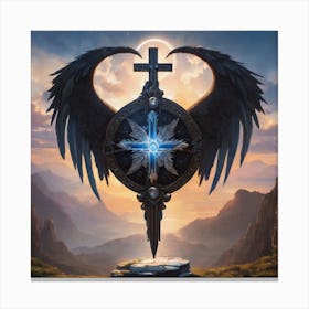 Cross With Wings Canvas Print