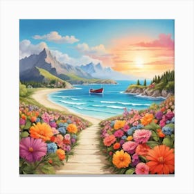 Beautiful Day At The Beach Canvas Print