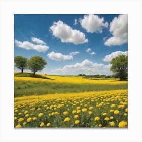 Yellow Dandelions Canvas Print