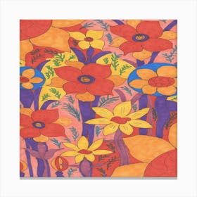 Orange Flower Garden Canvas Print