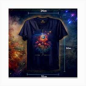 Black T Shirt With Cosmic Design Canvas Print