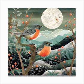 Bird In Nature Robin 6 Canvas Print
