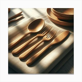 Wooden Spoons And Forks 2 Canvas Print