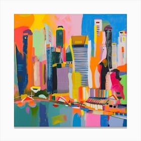Abstract Travel Collection Singapore 3 Canvas Print