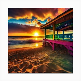 Sunset On The Beach 167 Canvas Print