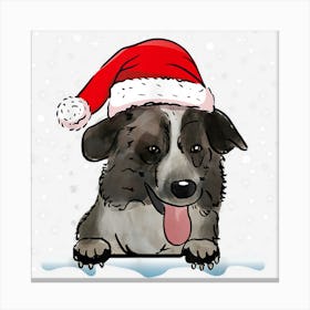 Aidi Atlas Mountain Christmas Santa Hat Dog Matching Family Canvas Print