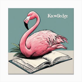 Flamingo Reading A Book 1 Canvas Print