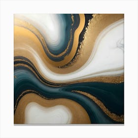 Gold And Black Swirls Canvas Print