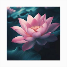 Aesthetic style, Large pink lotus flower 4 Canvas Print