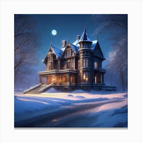 Winter Manor Canvas Print