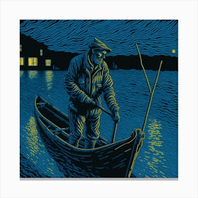 Man In A Boat Canvas Print