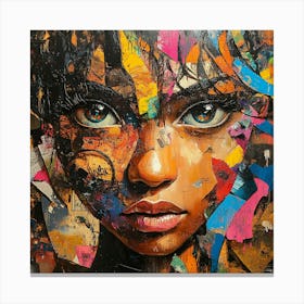 Girl With Colorful Eyes Canvas Print