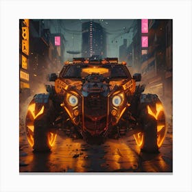 Pumpkin Car (Cyberpunk37) Canvas Print